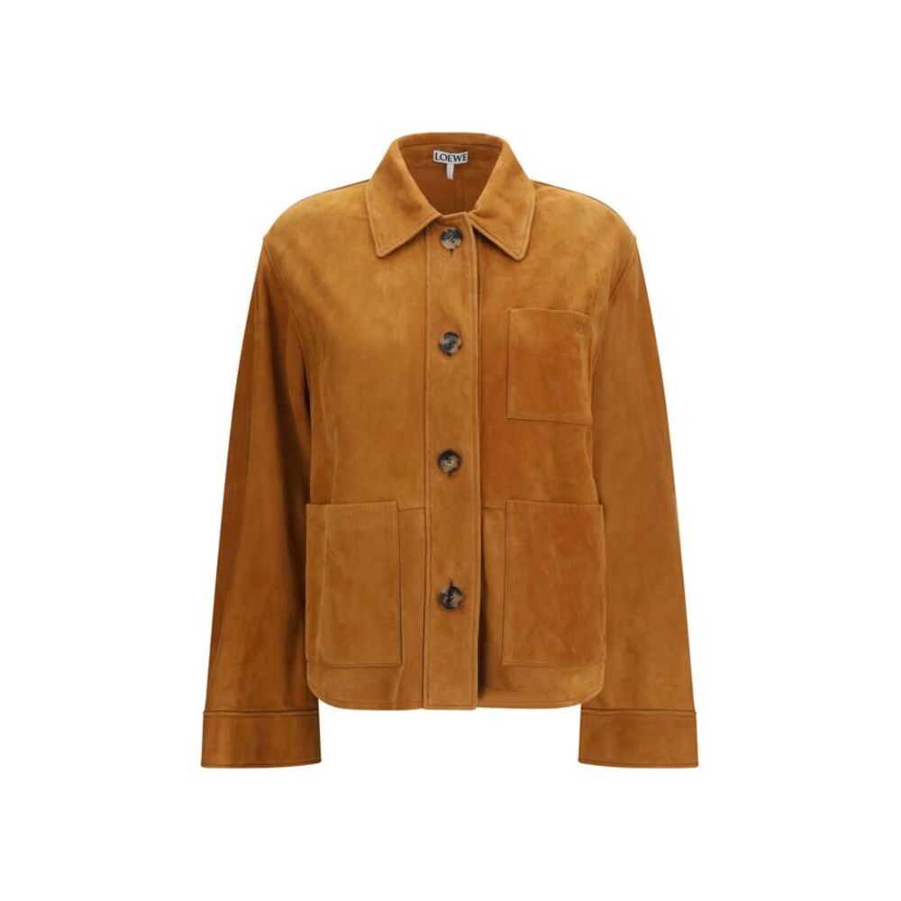 Loewe Women Suede Goat Leather Workwear Jacket